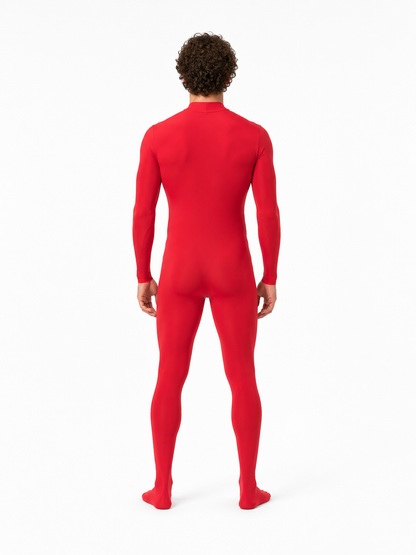 Red High-Neck Jumpsuit for Dance back view
