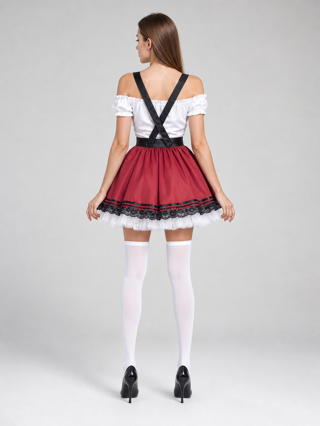 Burgundy Dirndl-Style Costume