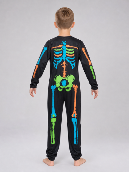 Children’s Skeleton Costume, Colorful Jumpsuit for Parties