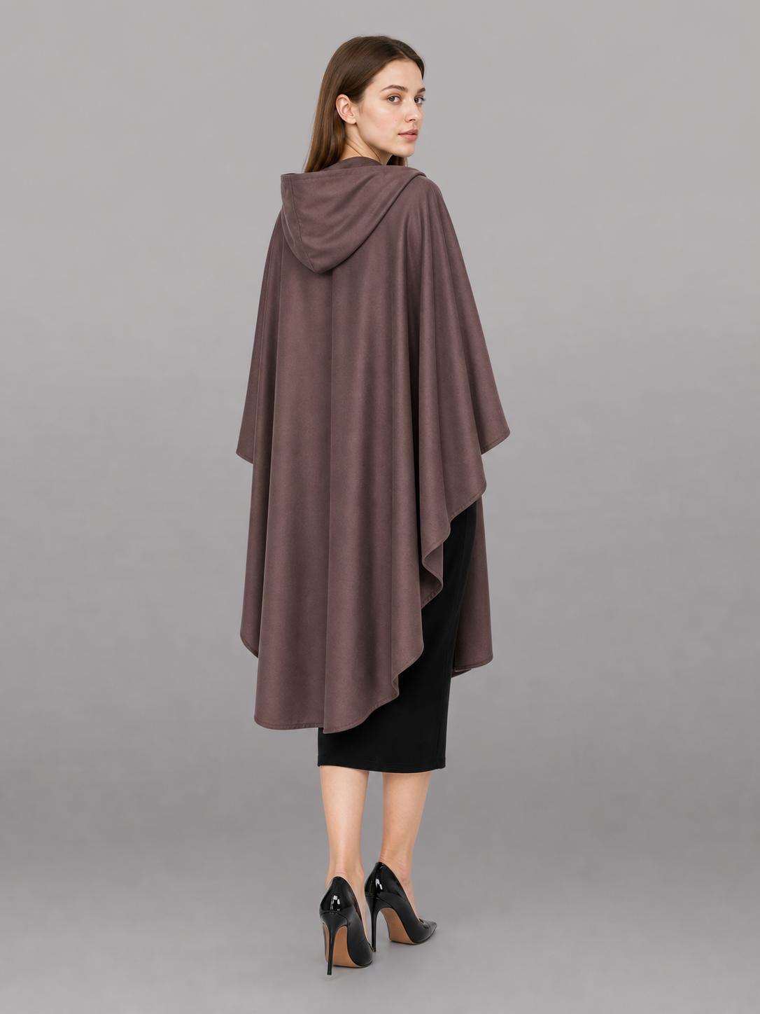 Dark Brown Hooded Carnival Cloak