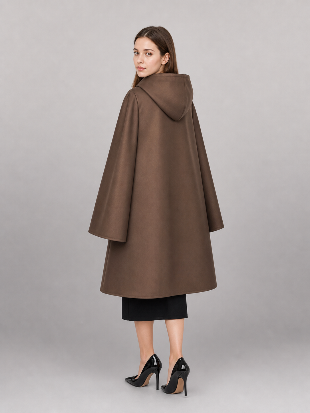 Brown Hooded Medieval Carnival Cloak