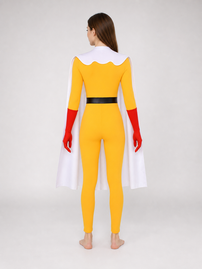 Saitama Cosplay Costume from One-Punch Man with Cape