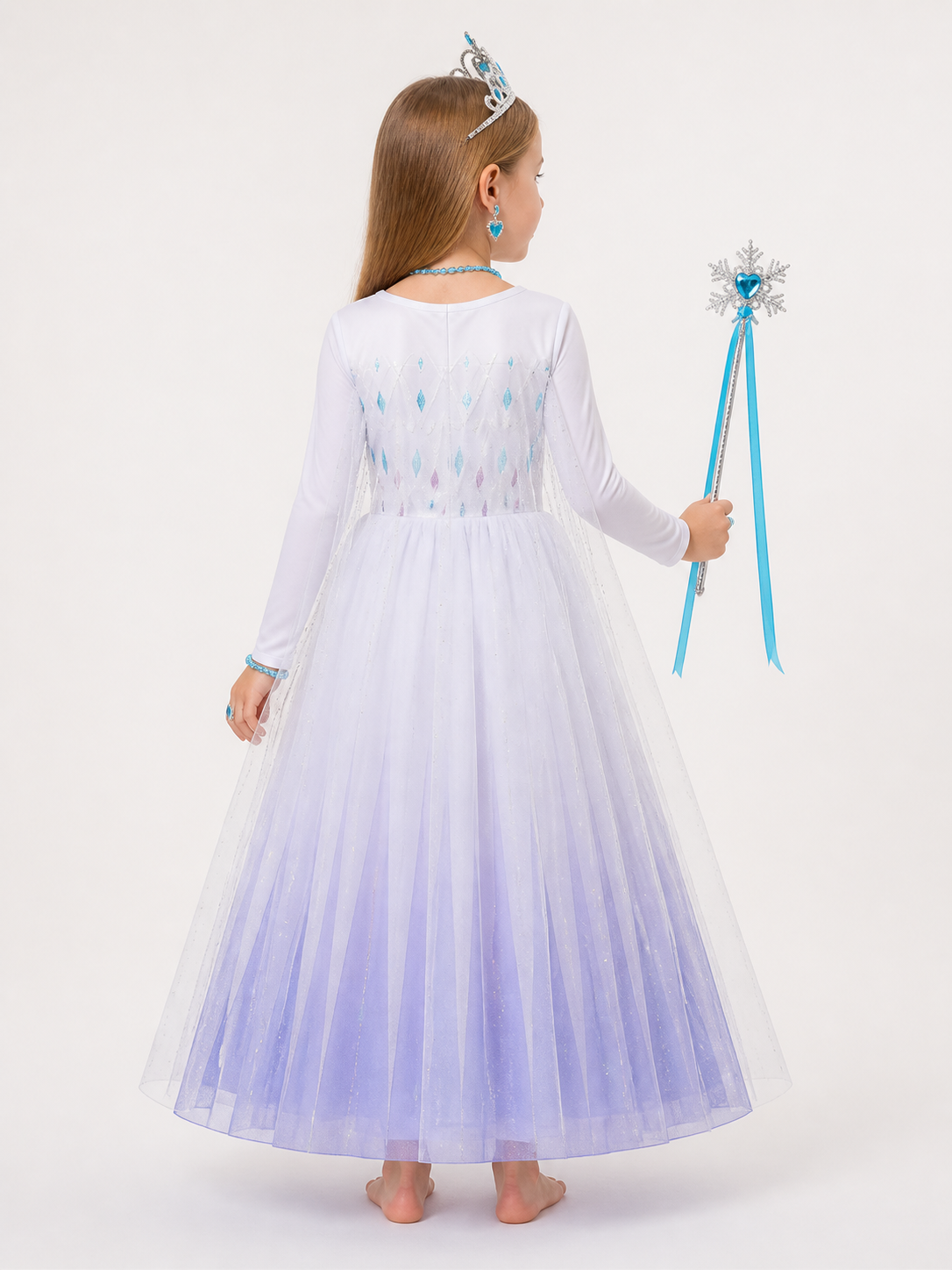 Snow Queen Costume for Halloween and Cosplay back view