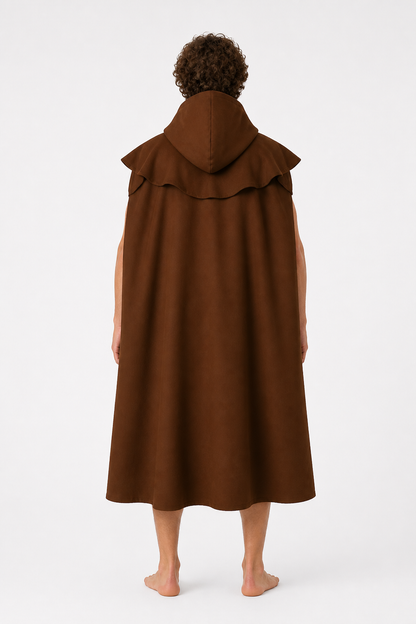 Long Medieval Hooded Cloak back view