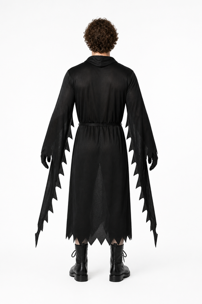 Hooded Cosplay Costume with Wide Sleeves back view