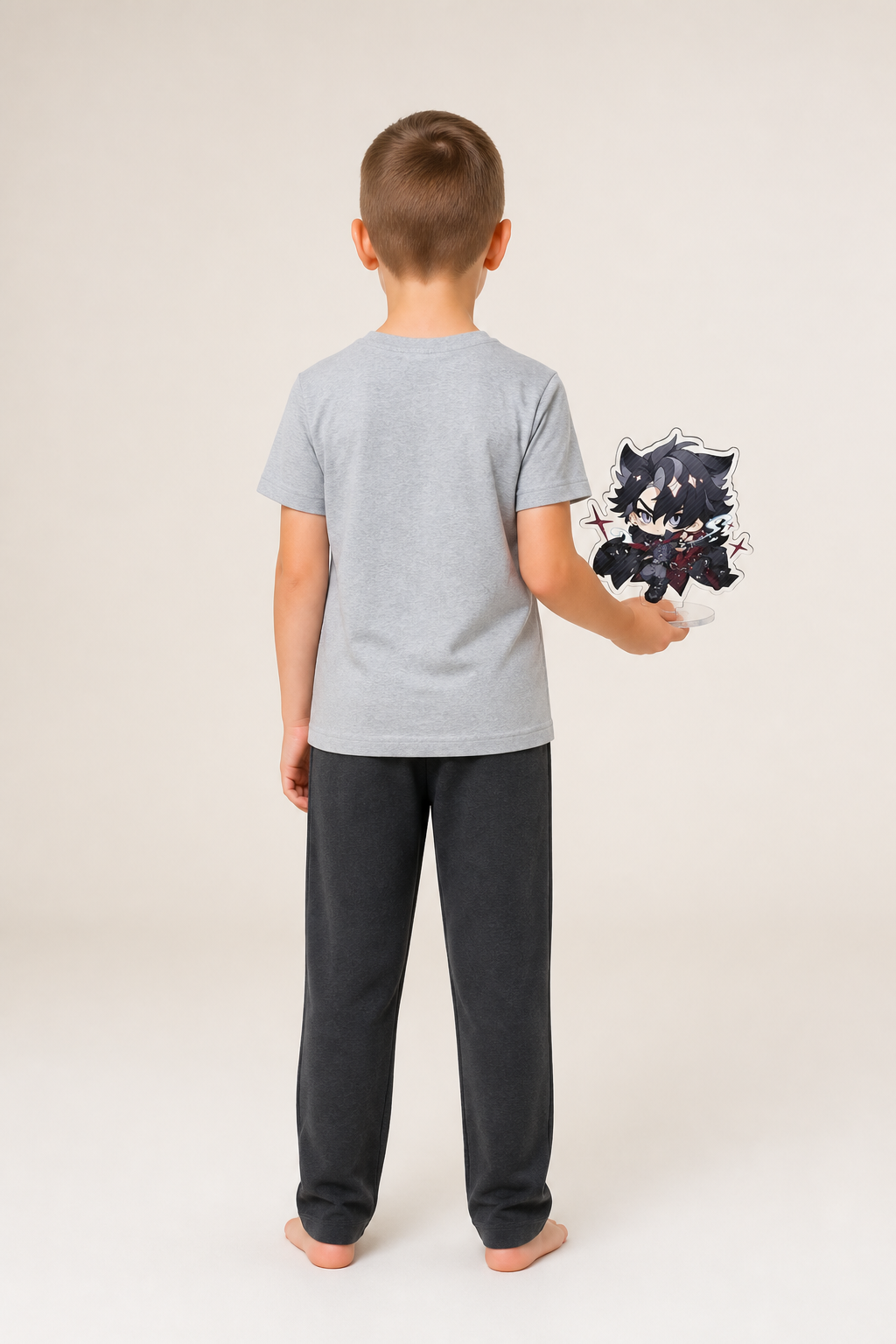 Anime Character Figurine with Stand for Desk Display back view