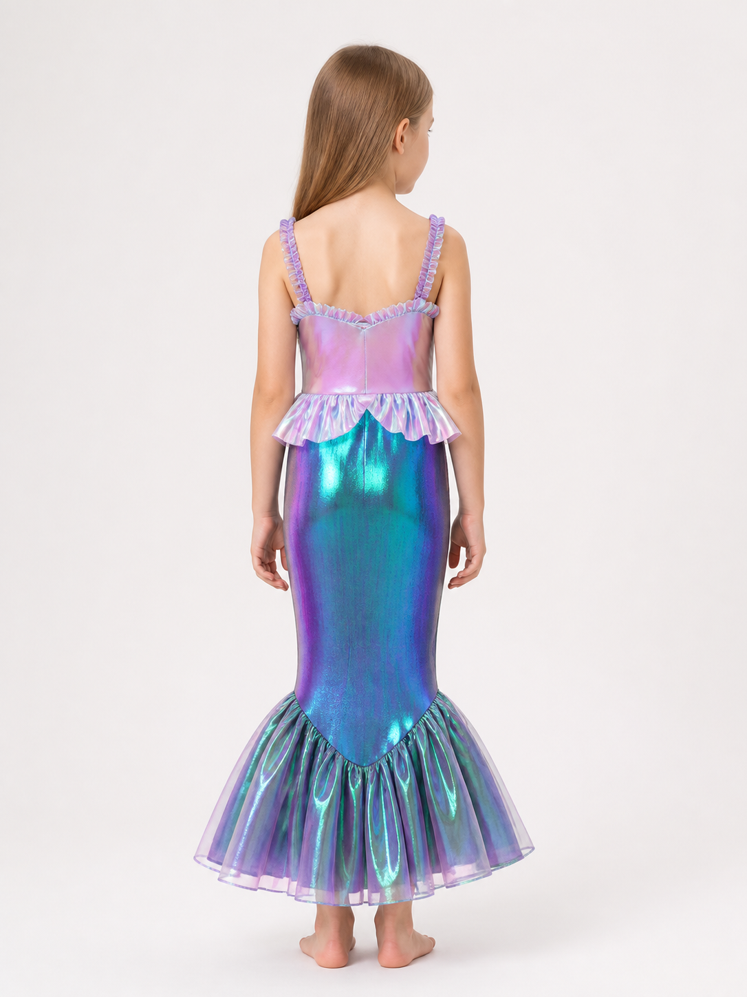 Light Purple Mermaid Silhouette Dress for Parties back view