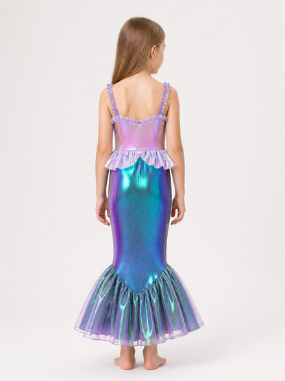 Light Purple Mermaid Silhouette Dress for Parties back view