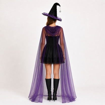 Halloween Carnival Costume with Cape and Hat