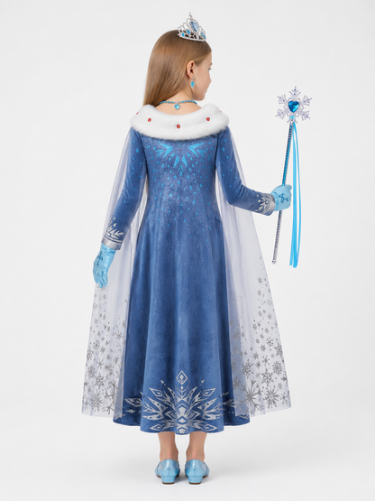 Snow Queen Carnival Costume for Halloween back view