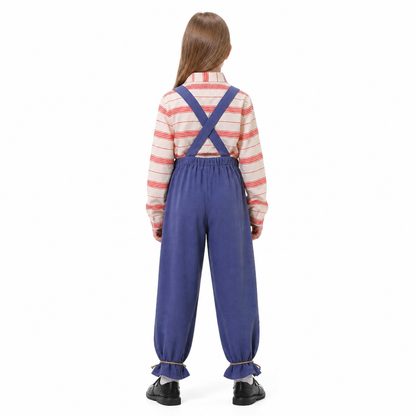 Pumpkin Stage Costume: Shirt and Overalls back view