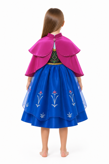 Princess Costume with a Full Skirt and Cape back view