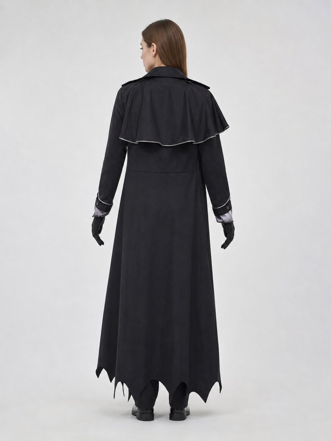 Gothic vampire costume with cloak and top hat