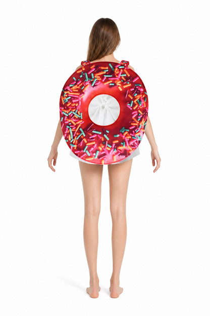 Donut Costume with Red Frosting and Colorful Sprinkles back view