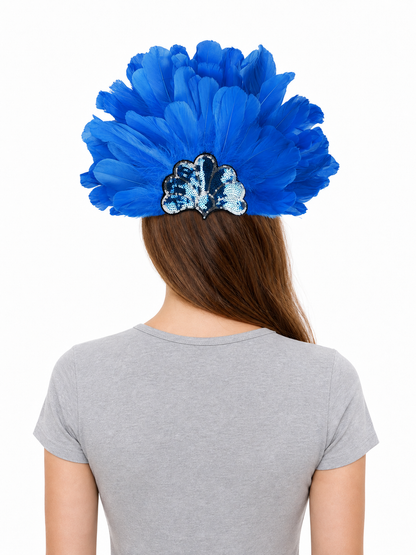 Carnival Headpiece with Blue Feathers