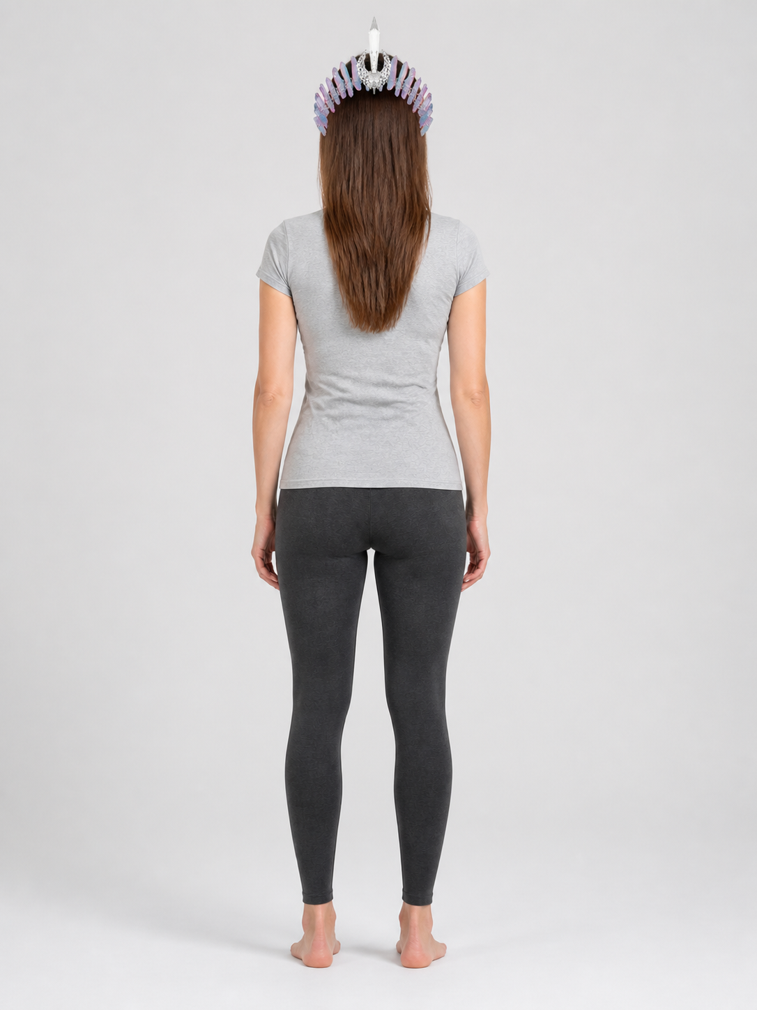 Carnival Crown Headband with Iridescent Crystals back view