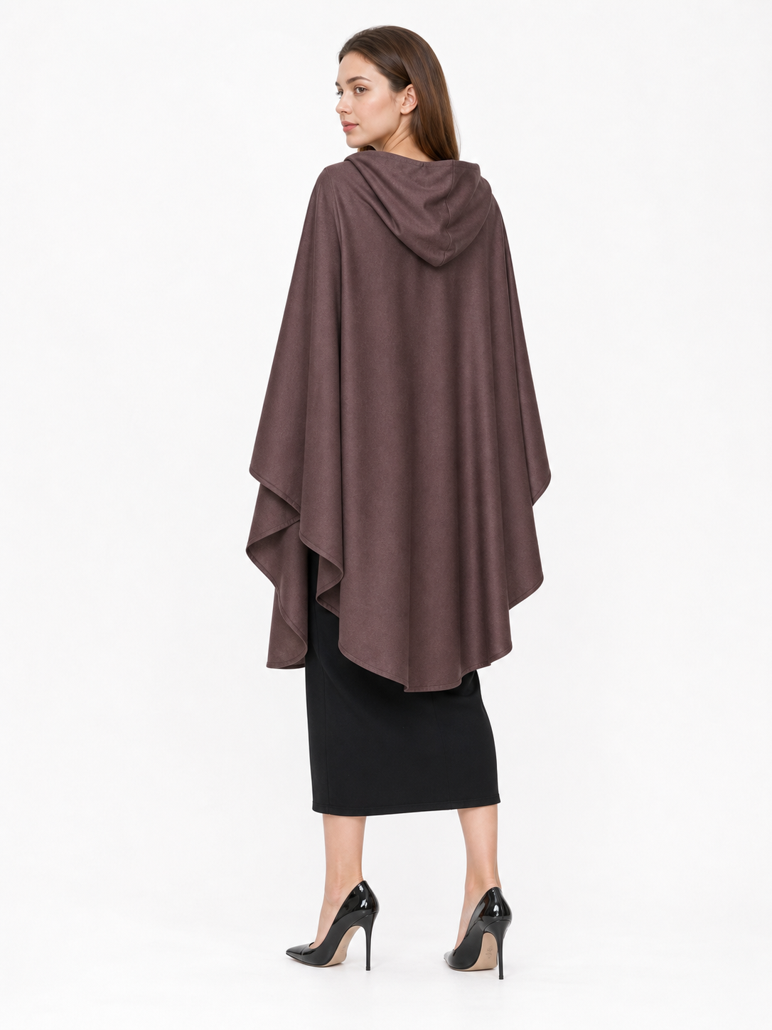 Dark Brown Hooded Carnival Cloak