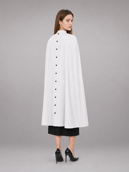 White Hooded Carnival Cloak for a Costume Look