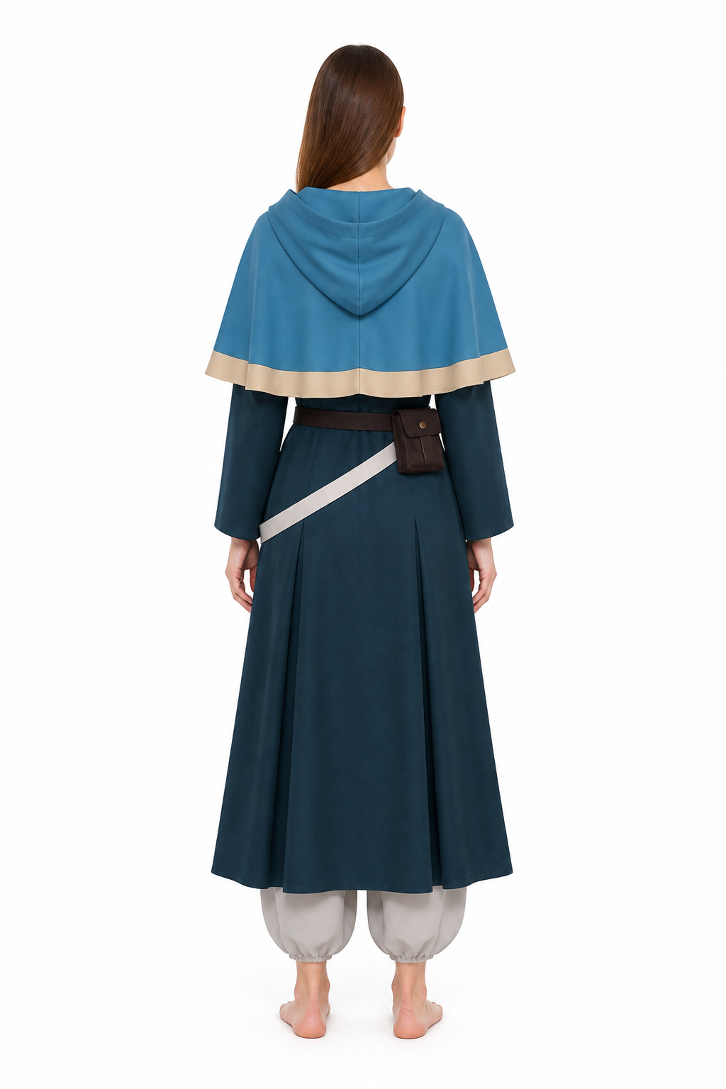 Marcille Cosplay Costume with Hood and Cape back view