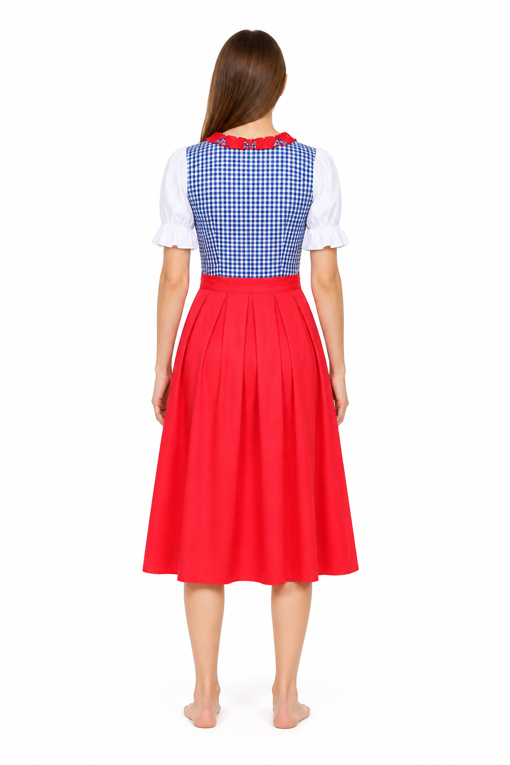 Long Folk-Style Dress with Lacing back view