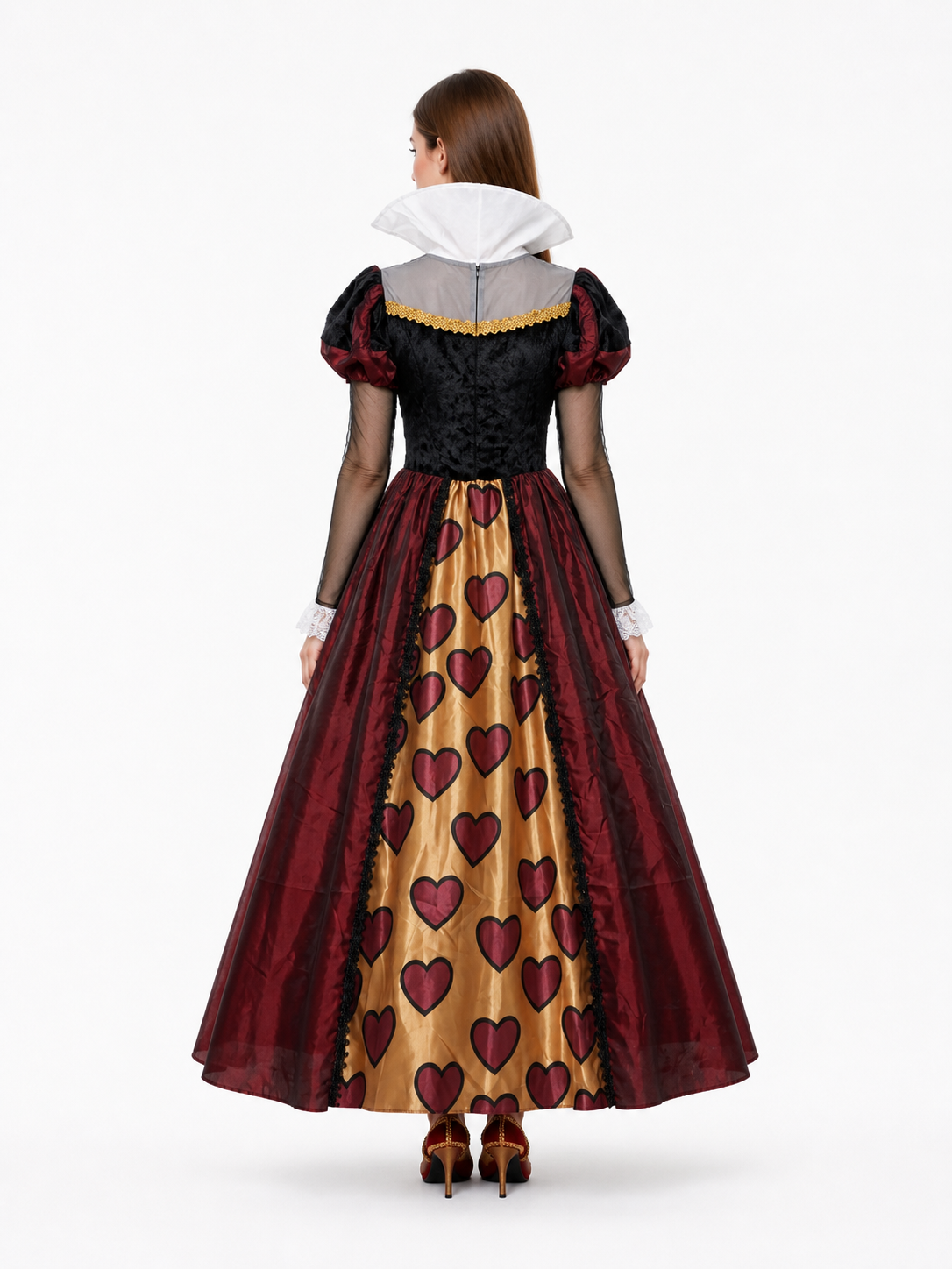 Stage Costume with Full Skirt, Sleeves, and Lace back view