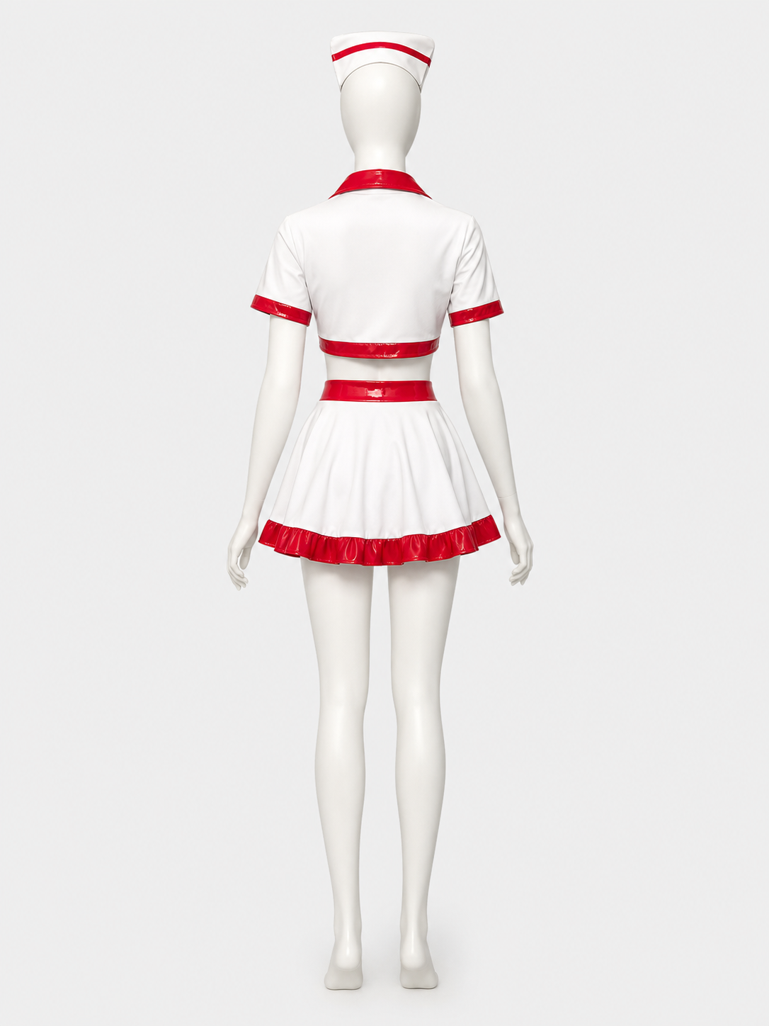 Medical Costume with Skirt and Cap, White and Red