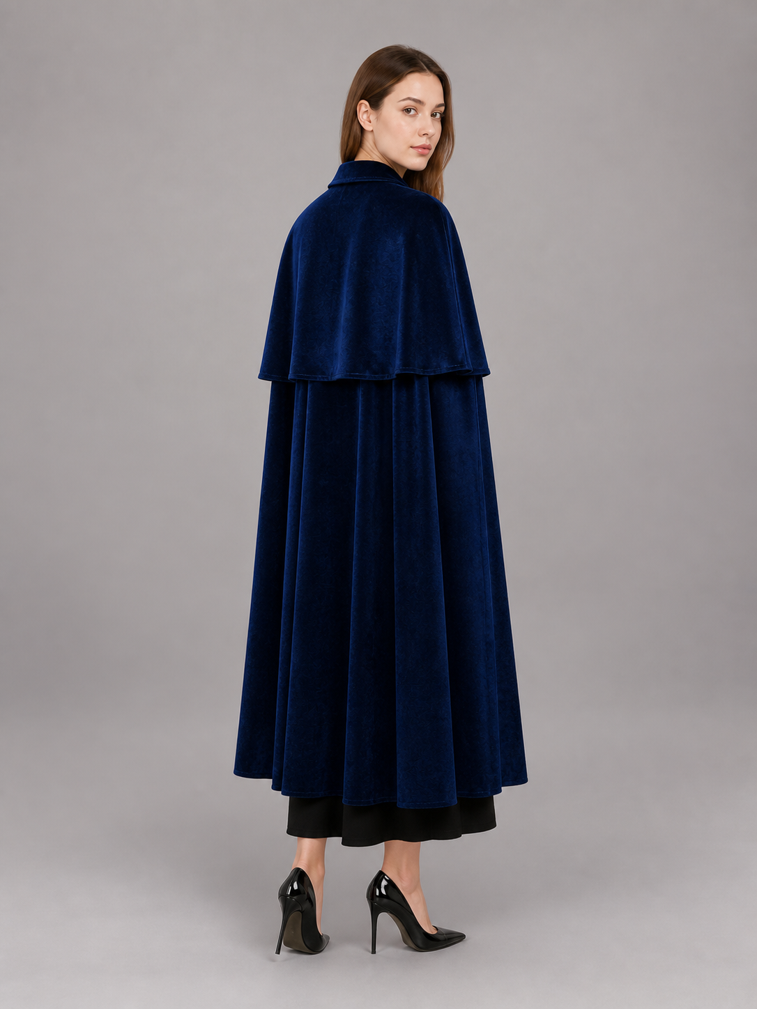 Long Blue Medieval Carnival Cloak