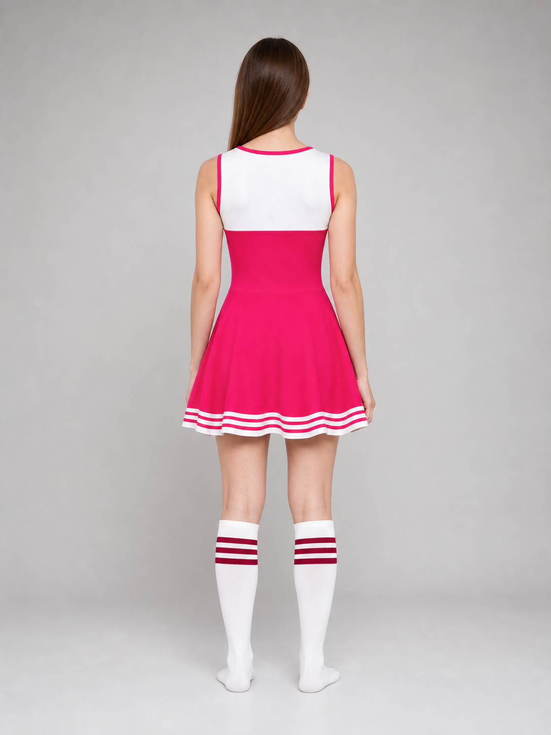 CHEERS Cheerleading Costume with Pom-Poms and Knee-High Socks