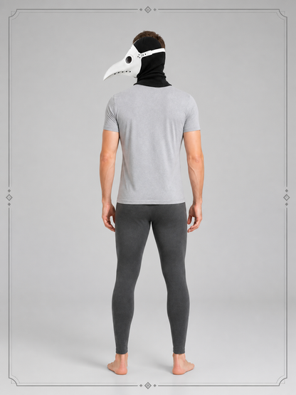 Black and White Plague Doctor Carnival Mask for Halloween back view