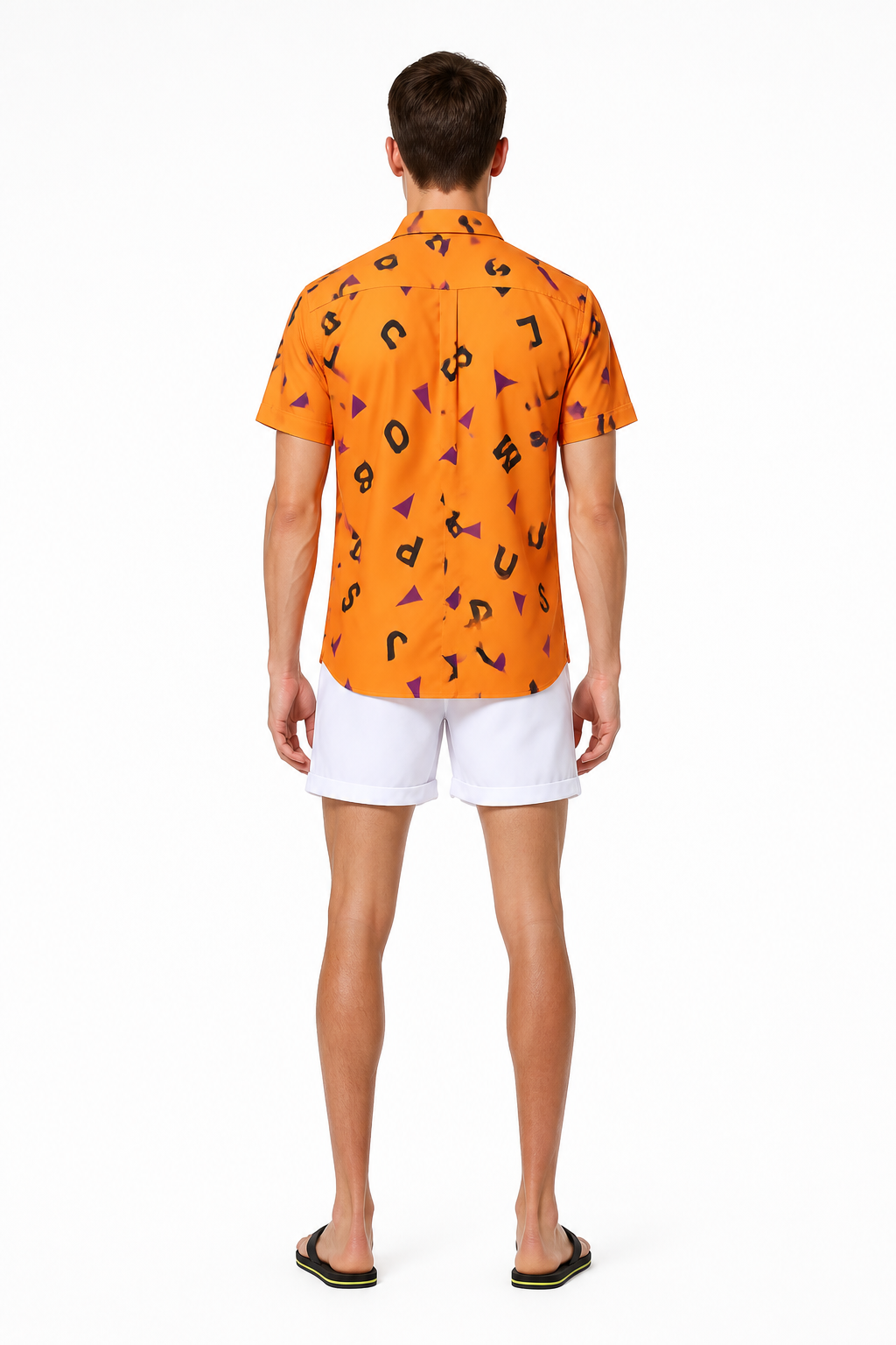 Printed Shirt, Short Sleeves, Chest Pocket back view