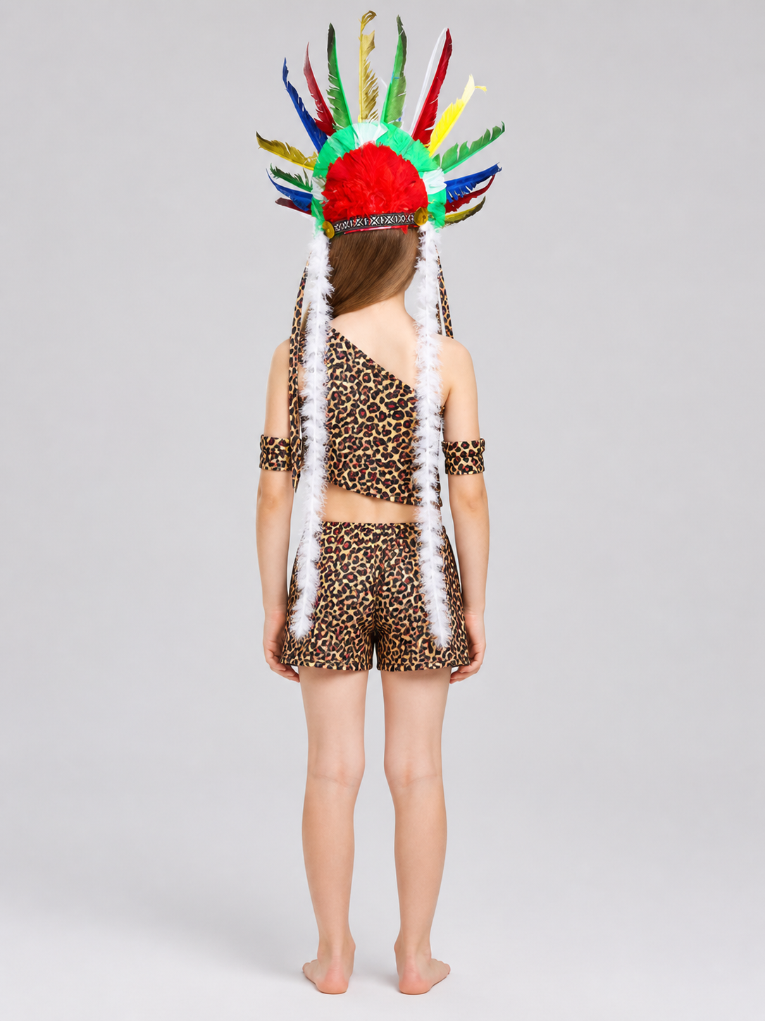 Carnival Headdress with Colorful Feathers back view