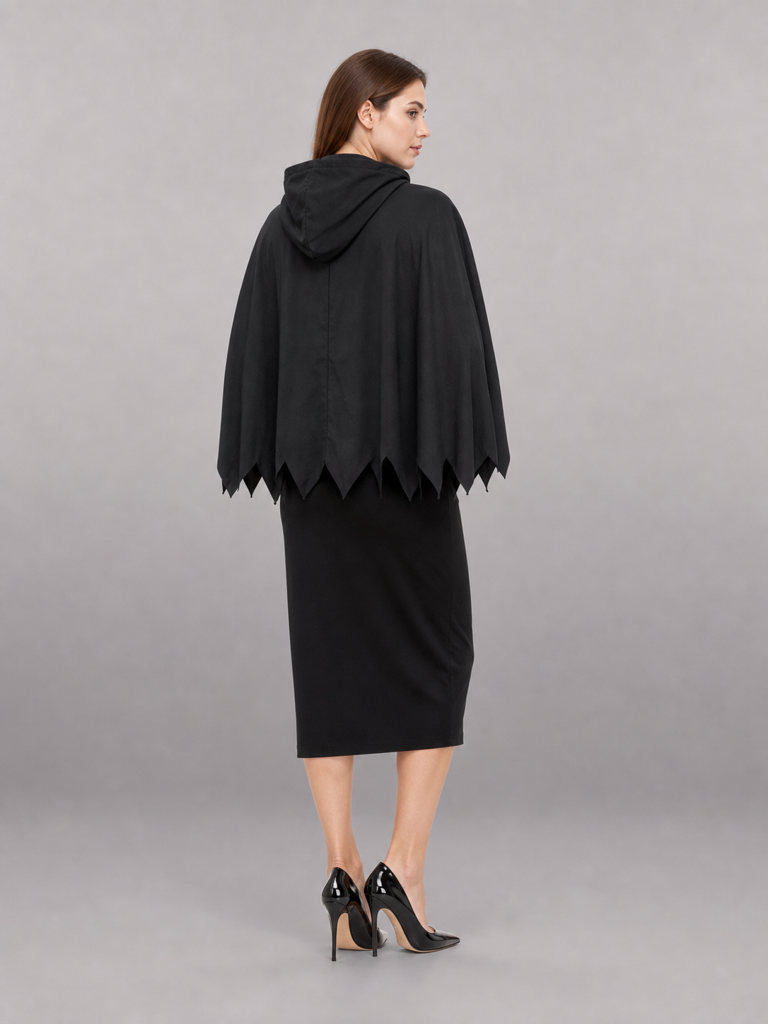 Skeleton costume cloak with hood