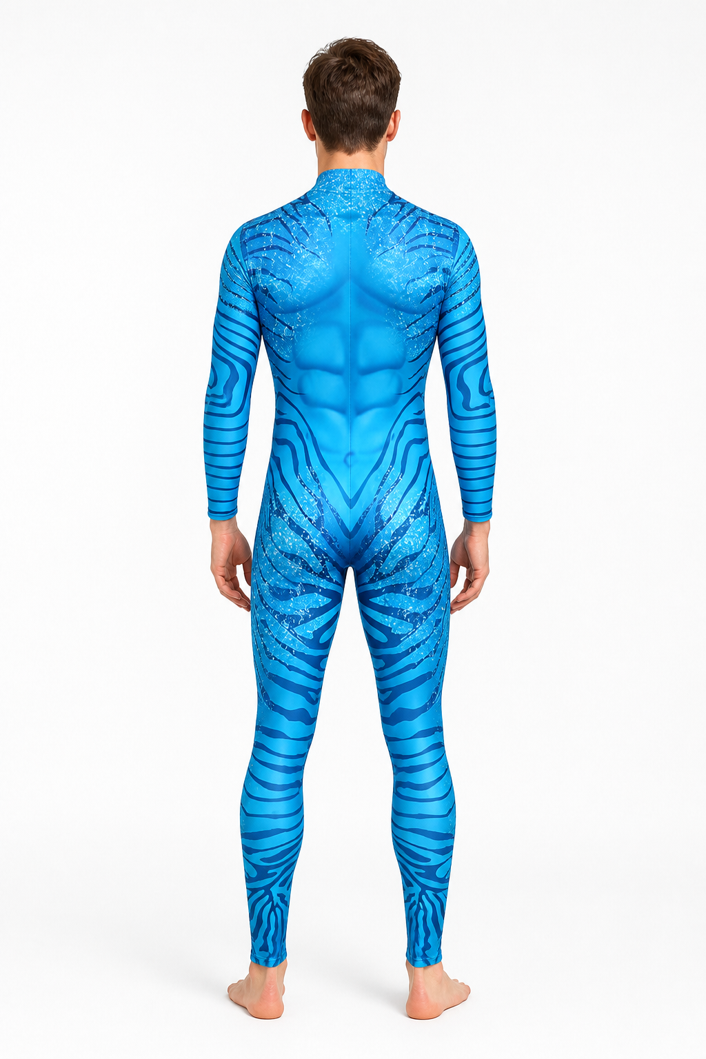 Avatar 3 Cosplay Costume, Blue Jumpsuit back view