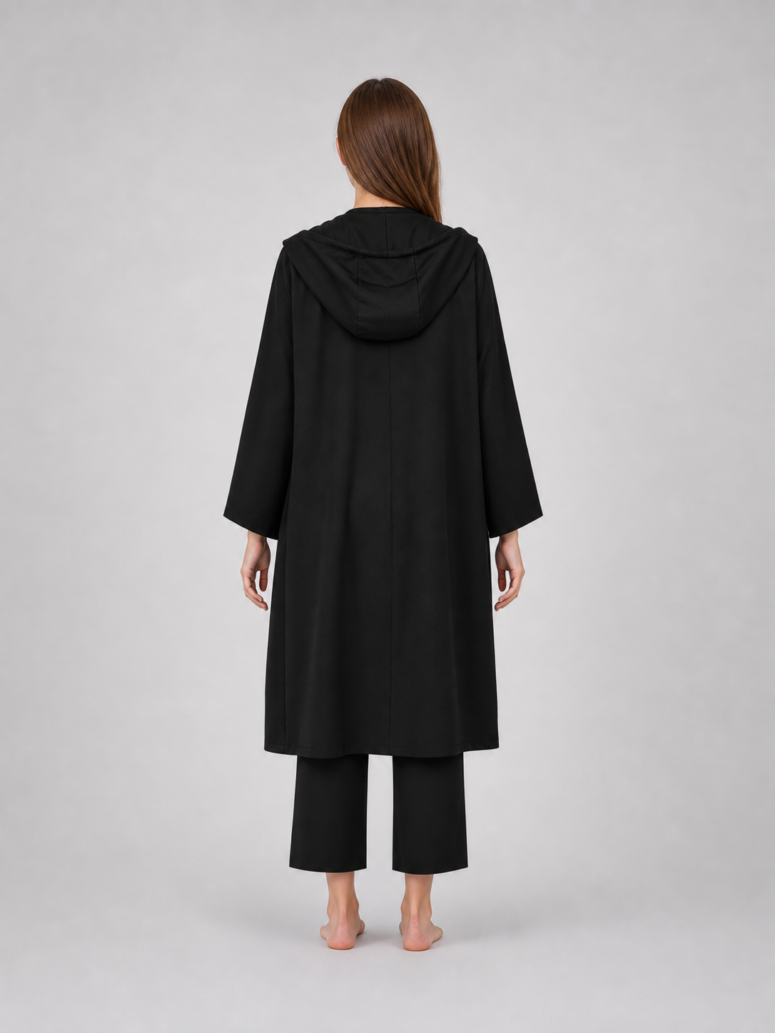 Cosplay Costume: Black Layered Outfit with Cloak