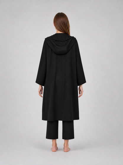 Cosplay Costume: Black Layered Outfit with Cloak