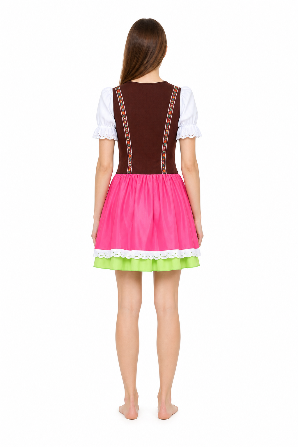 Cosplay Dress with Lace and Tiered Skirt back view