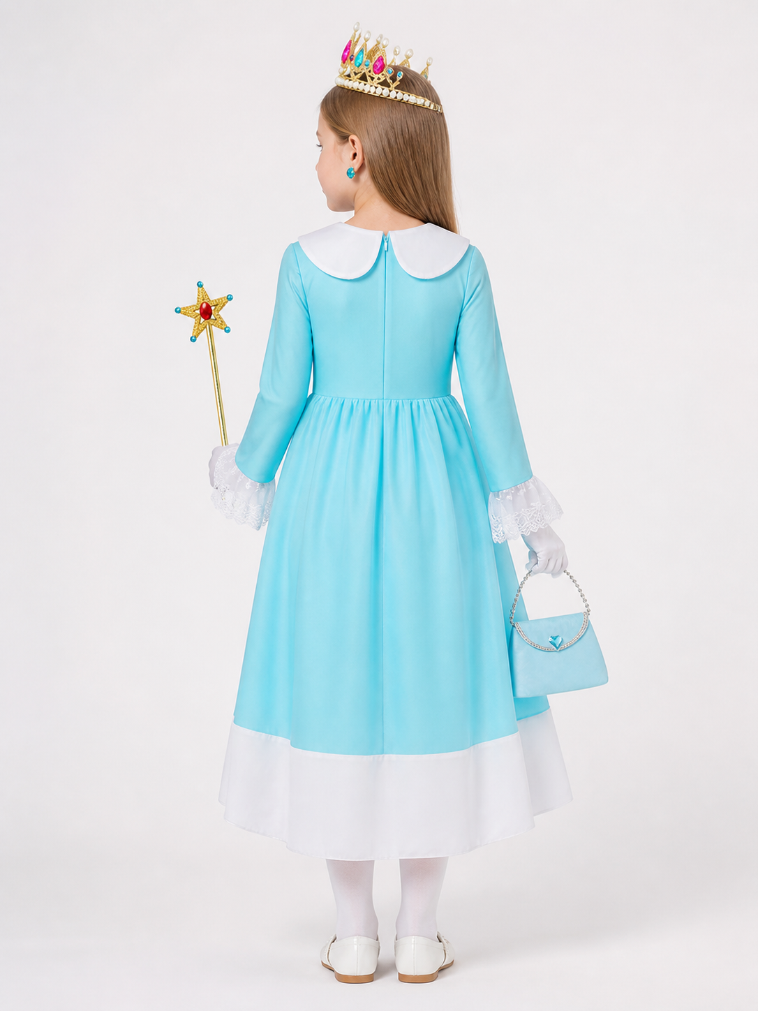Blue Princess Costume for Halloween back view