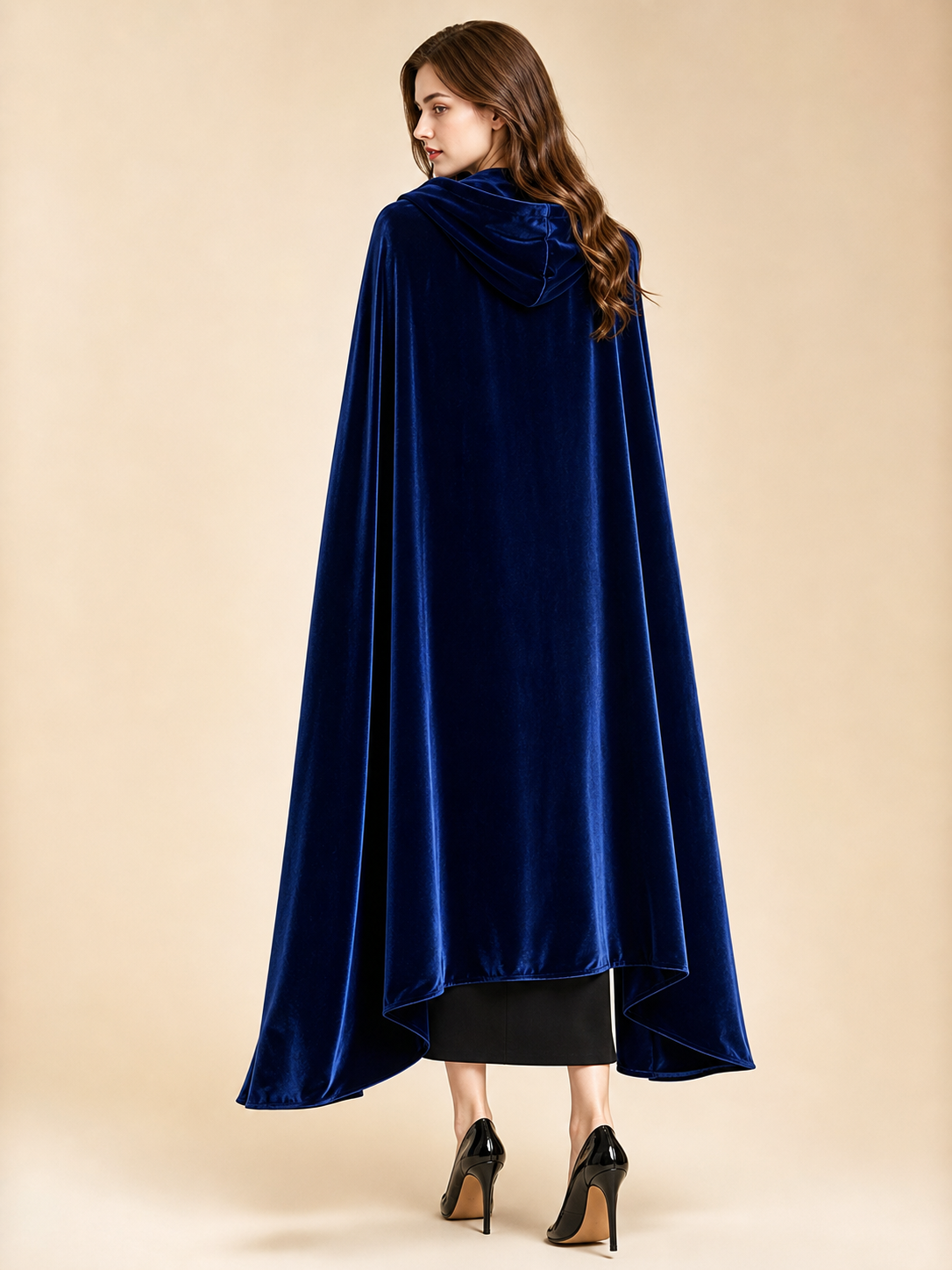 Blue Hooded Carnival Cloak, 110 cm