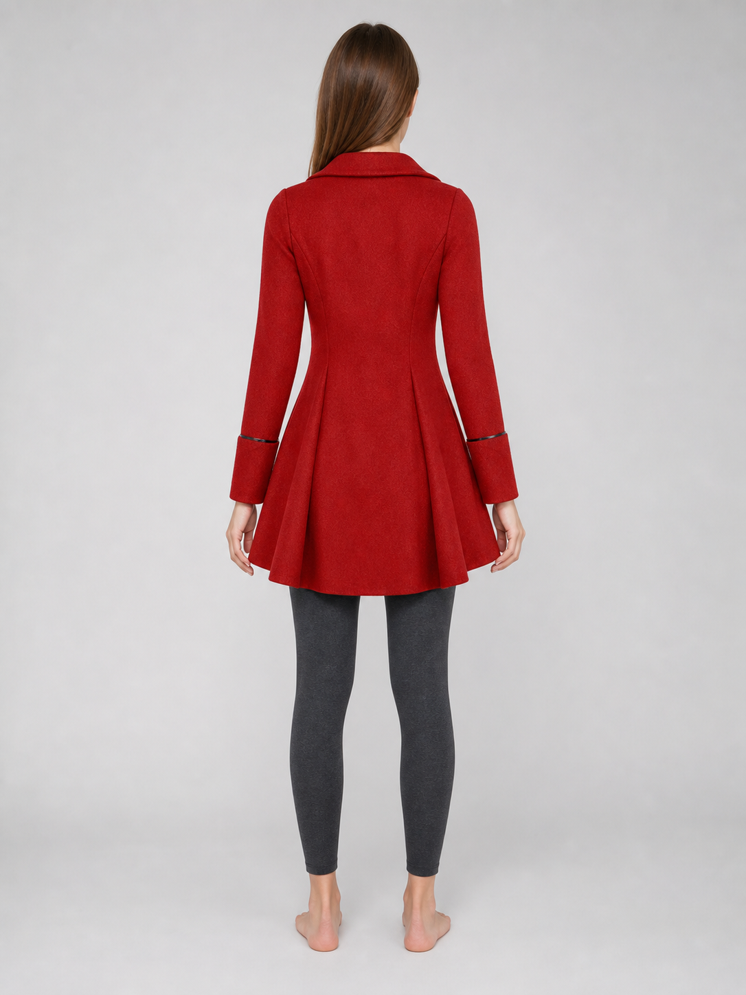 Red decorative tailcoat with long sleeves