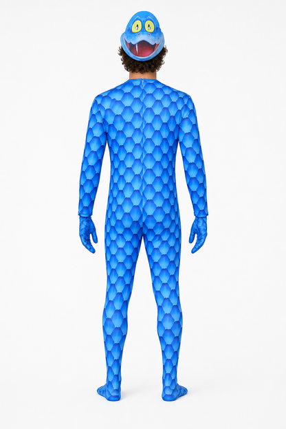 Snake Costume Jumpsuit with Hood and Gloves back view