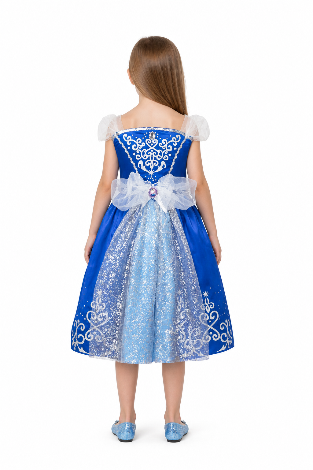 Princess Dress with Sequins and Bow for Parties back view
