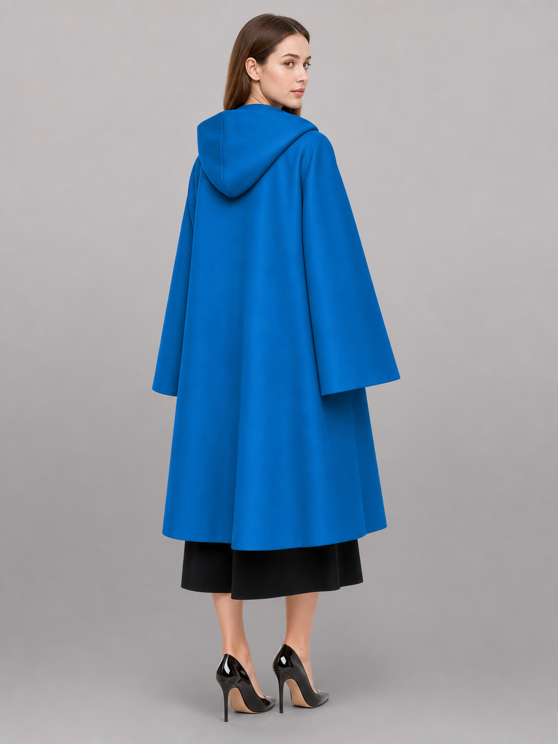 Bright Blue Hooded Zip-Up Raincoat