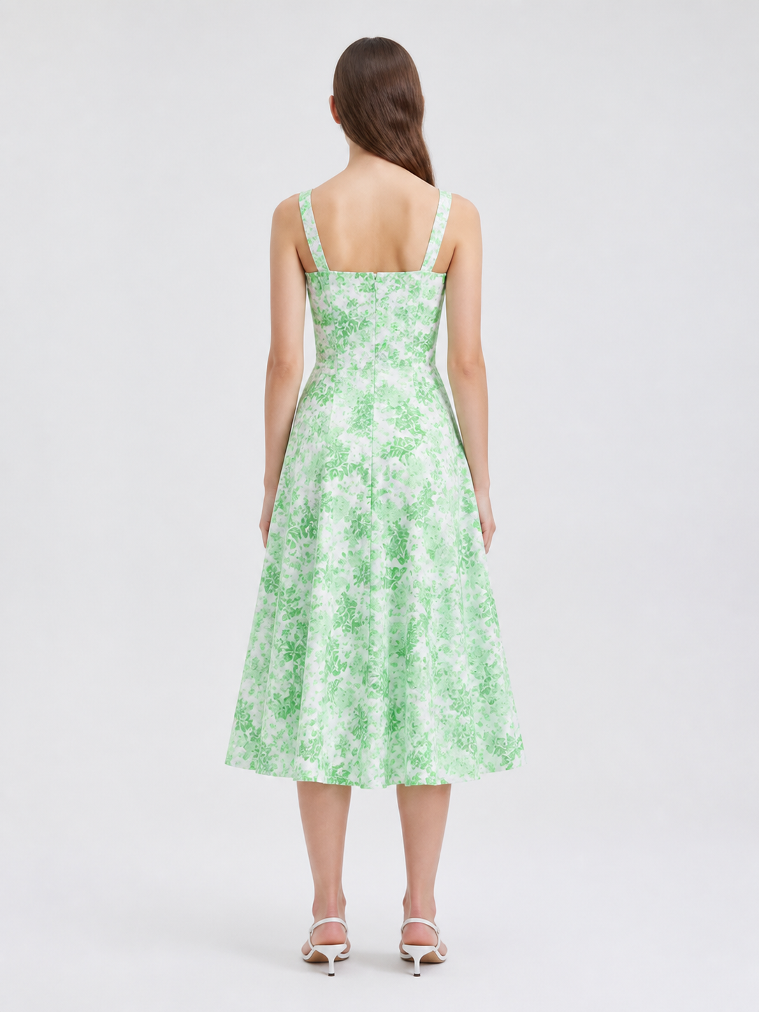 Floral Print Spaghetti-Strap Dress back view