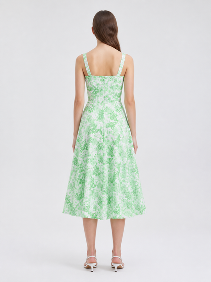 Floral Print Spaghetti-Strap Dress back view