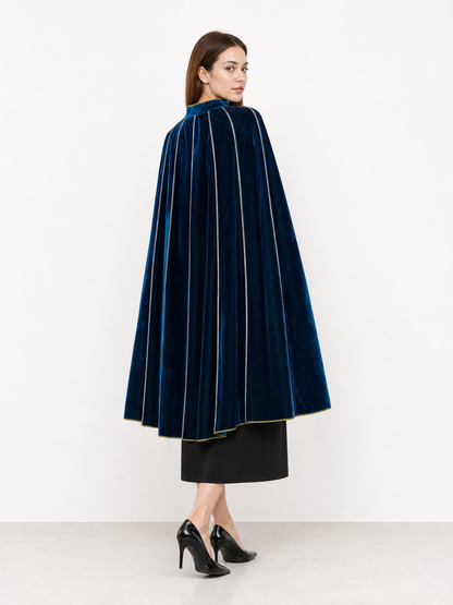 Dark Blue Hooded Costume Cape