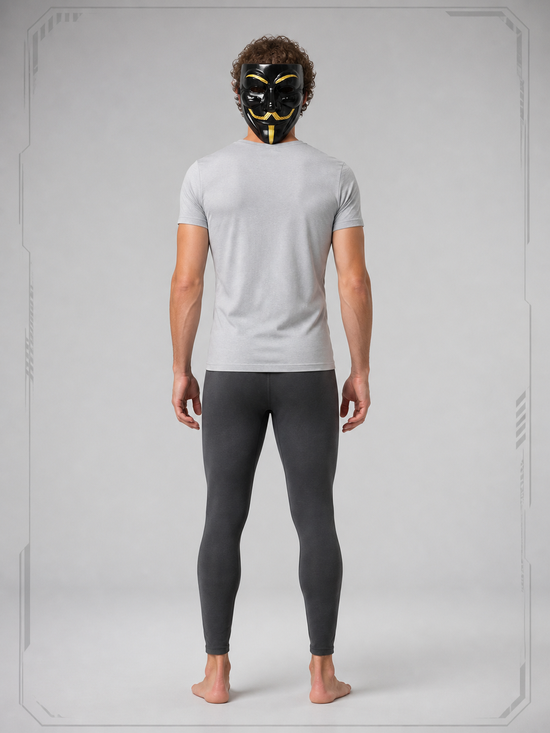 Halloween Mask with Gold Mustache and Beard for Cosplay