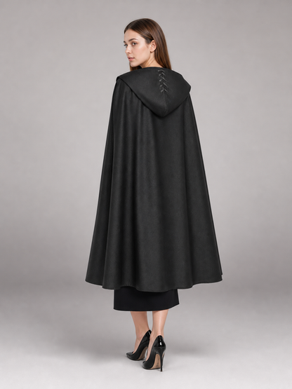 Black Gothic Hooded Carnival Cloak