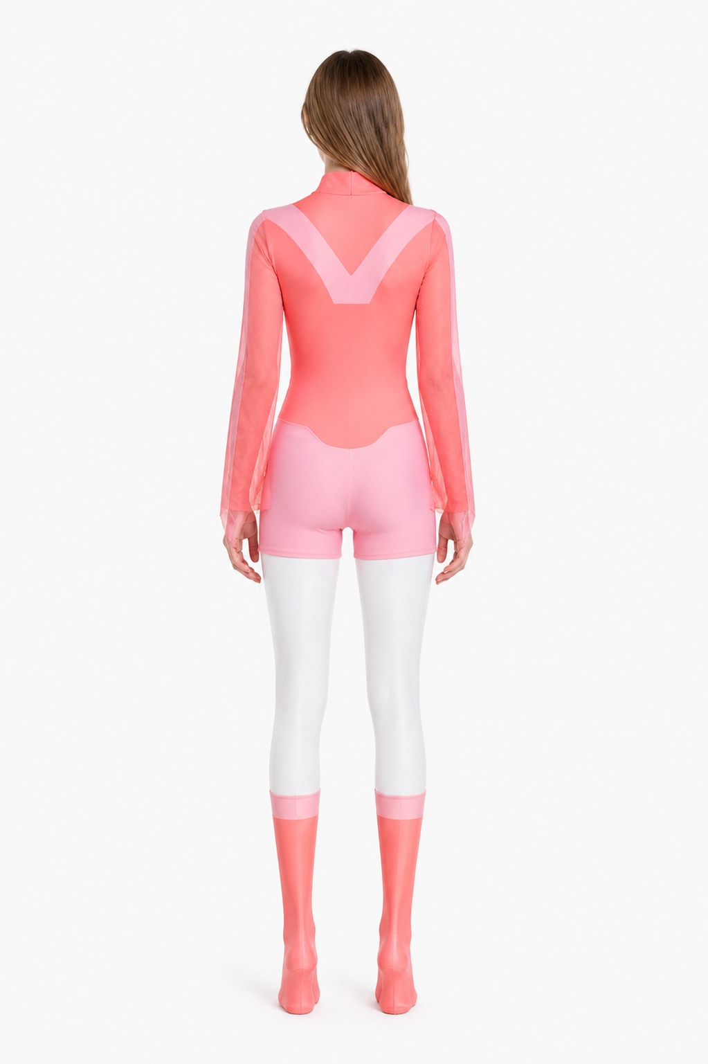 Omni-Man Cosplay Costume with Cape and High Collar back view