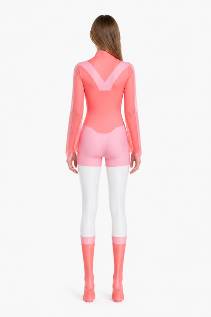 Omni-Man Cosplay Costume with Cape and High Collar back view
