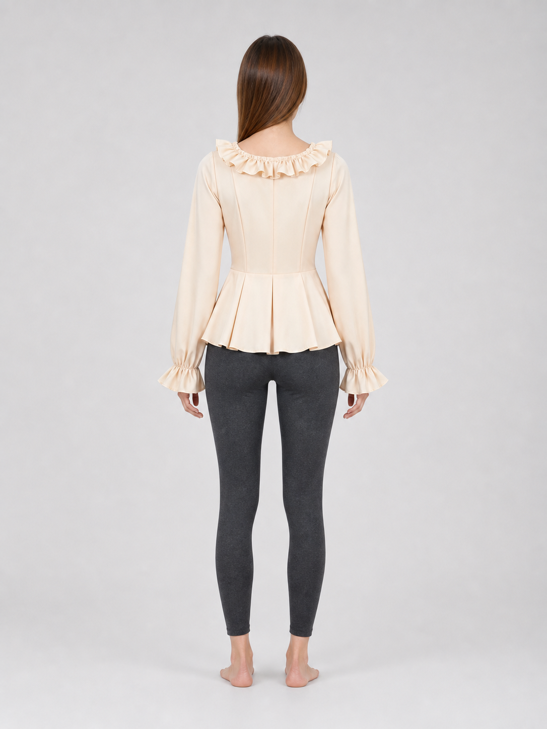 Renaissance-Style Blouse with Ruffles and Lacing